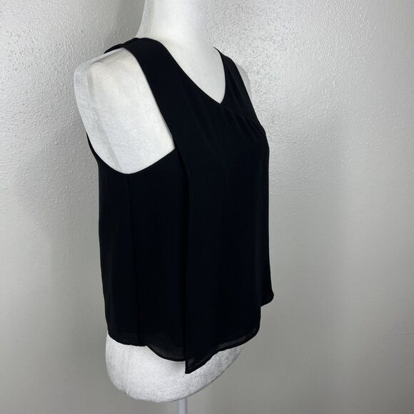 Trouve Sleeveless Blouse Women Extra Small Black V-Neck Tank Top Career Casual - Picture 3 of 11